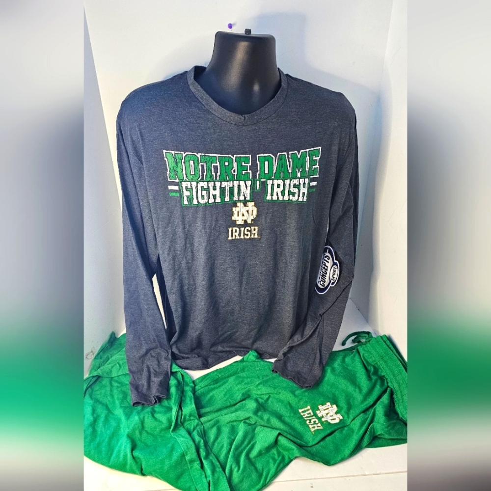 Mens Lg 2pc Concepts Sports Notre Dame Lounging Set